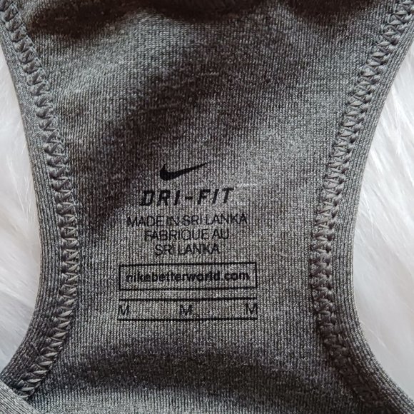 Nike Sports Bra Med, dry fit, padded, racer back, grey - Picture 3 of 3